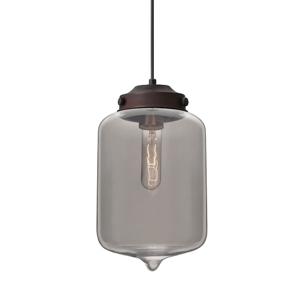 Besa Lighting Olin Cord Pendant, Smoke, Bronze Finish, 1x60W Incandescent 1JT-OLINSM-BR - main